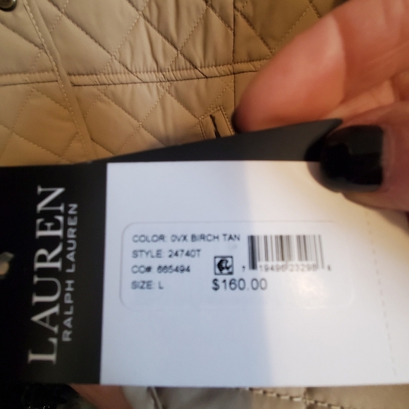 Ralph Lauren Women's Birch Tan. NWT. LARGE. QUILTED - Picture 3 of 14